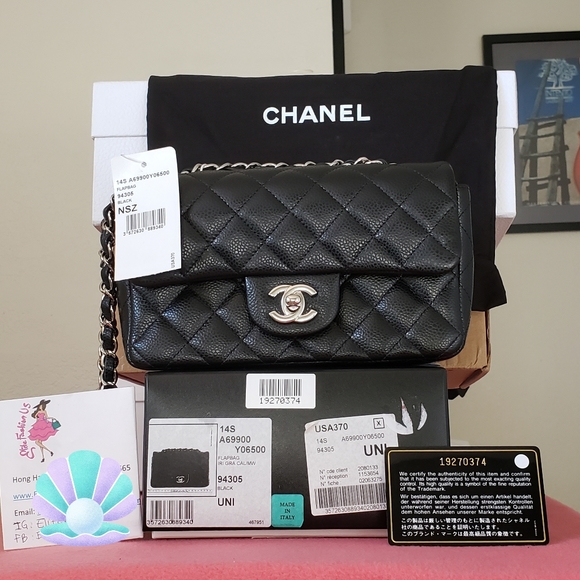 CHANEL Handbags - Chanel classic mini black caviar silver hardware bag